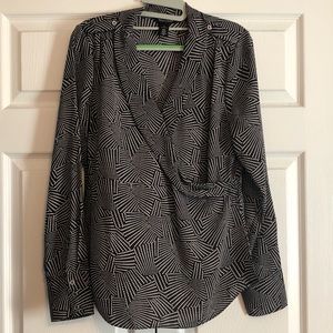WHBM wrap dot blouse